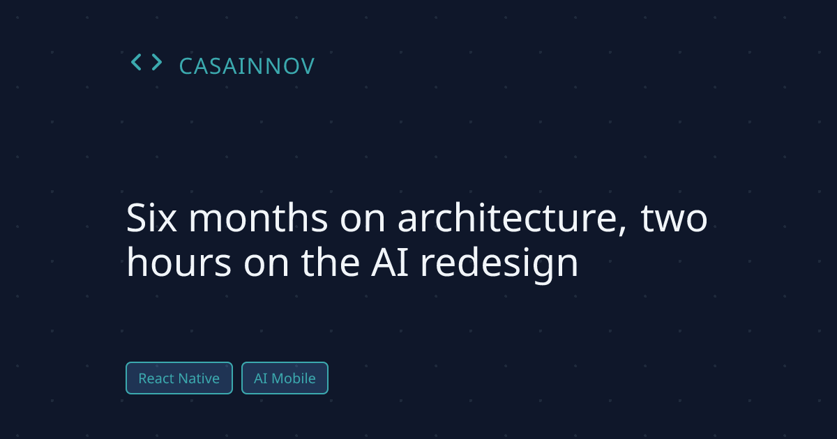 Software architecture for AI: six months of architecture, two-hour AI redesign